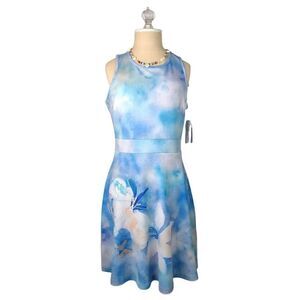 Dawn Davis Floral Fit and Flare Skater Sleeveless Tie Dye Summer Dress s…